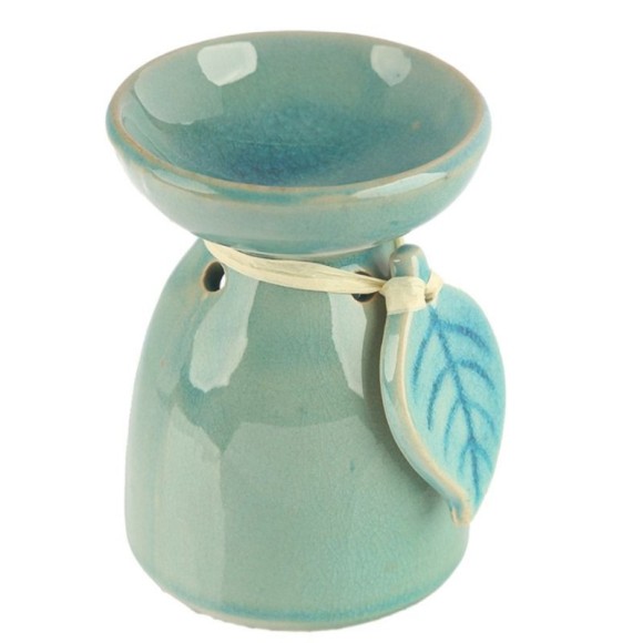KOMINEK CERAMICZNY olejki zapachowe woski do aromaterapii - LISTEK ZIELONY